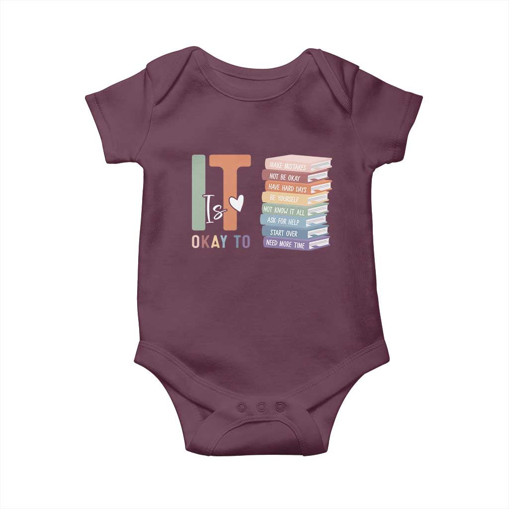 Motivational Baby Onesie It's Okay To Make Some Mistakes TS10 Maroon Print Your Wear