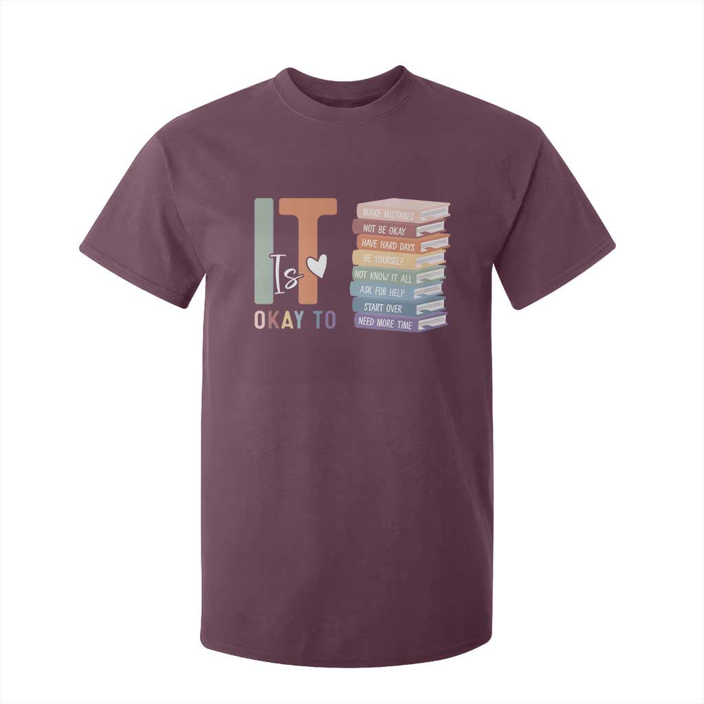 Motivational T Shirt For Kid It's Okay To Make Some Mistakes TS10 Maroon Print Your Wear