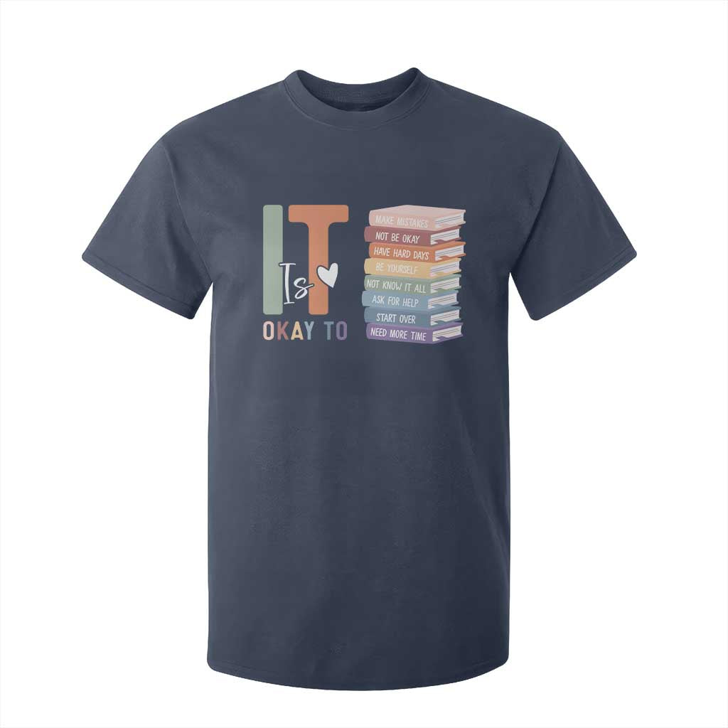 Motivational T Shirt For Kid It's Okay To Make Some Mistakes TS10 Navy Print Your Wear