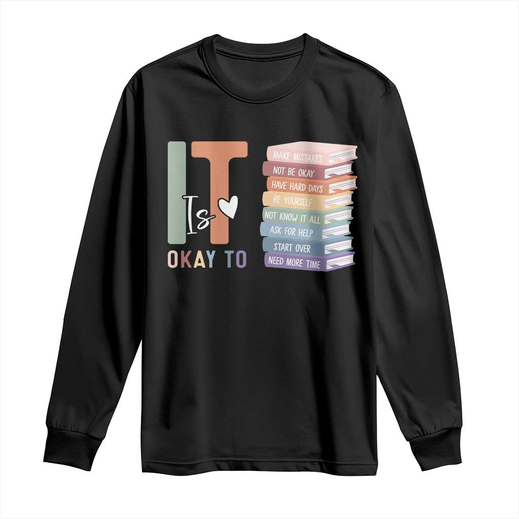 Motivational Long Sleeve Shirt It's Okay To Make Some Mistakes TS10 Black Print Your Wear