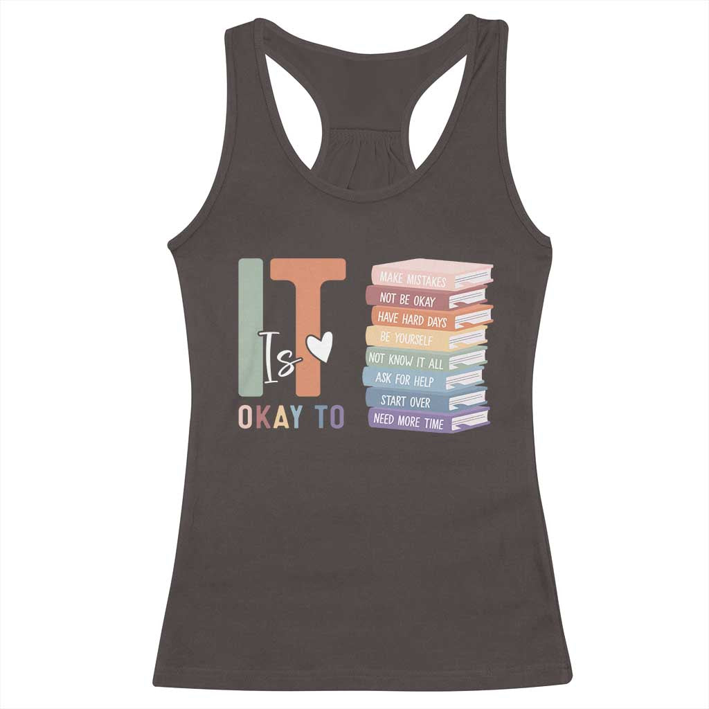 Motivational Racerback Tank Top It's Okay To Make Some Mistakes TS10 Dark Chocolate Print Your Wear