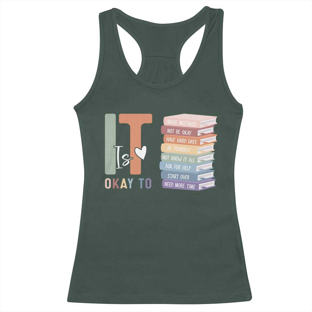 Motivational Racerback Tank Top It's Okay To Make Some Mistakes TS10 Dark Forest Green Print Your Wear