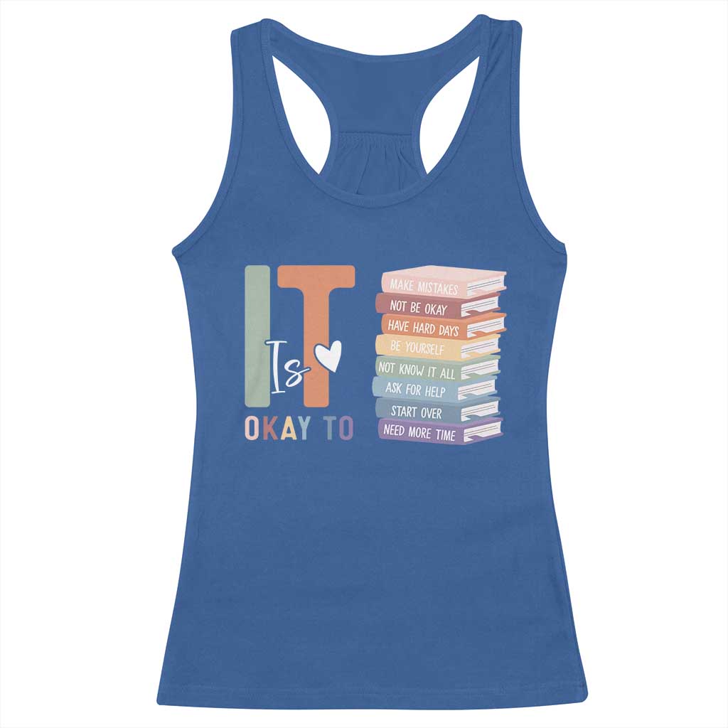 Motivational Racerback Tank Top It's Okay To Make Some Mistakes TS10 Royal Blue Print Your Wear
