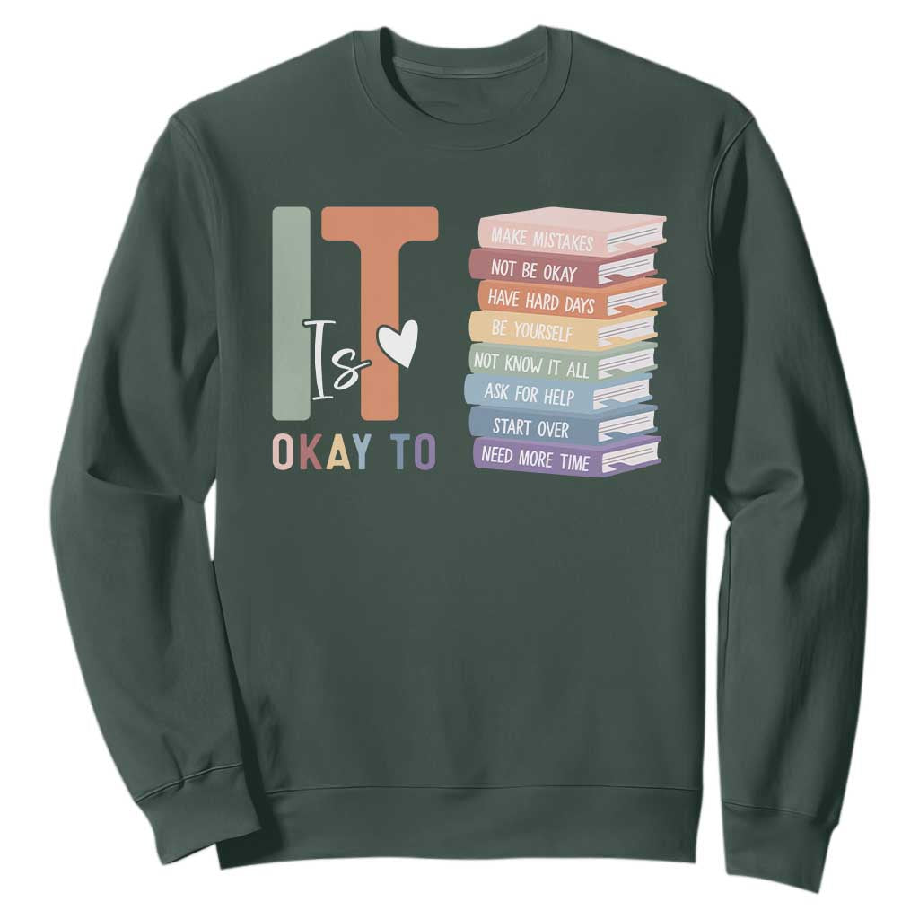 Motivational Sweatshirt It's Okay To Make Some Mistakes TS10 Dark Forest Green Print Your Wear