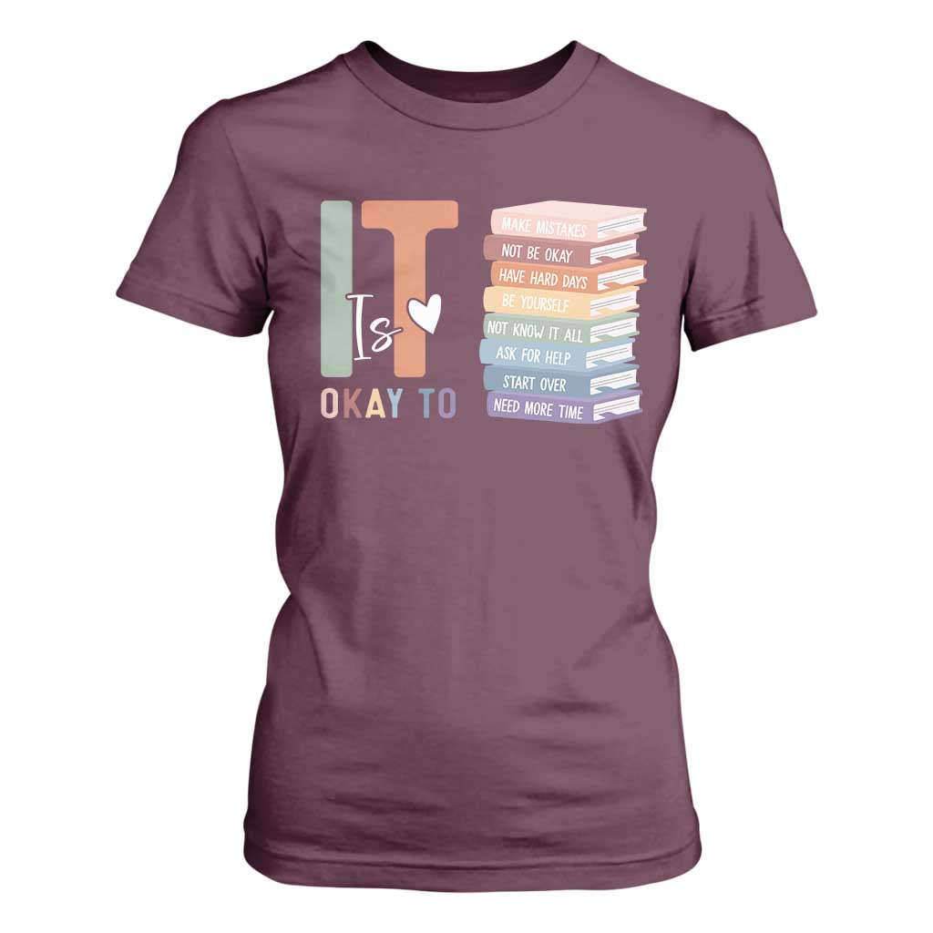 Motivational T Shirt For Women It's Okay To Make Some Mistakes TS10 Maroon Print Your Wear
