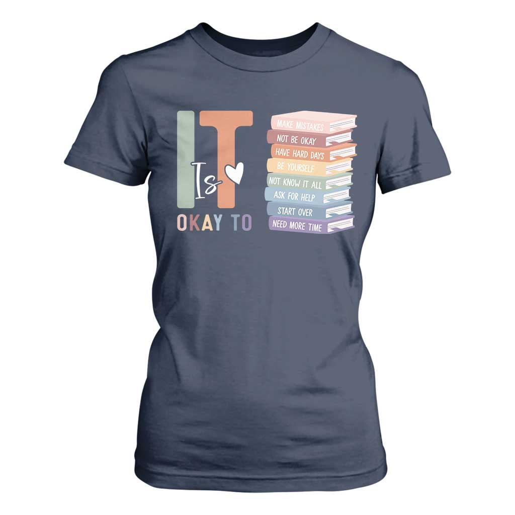 Motivational T Shirt For Women It's Okay To Make Some Mistakes TS10 Navy Print Your Wear