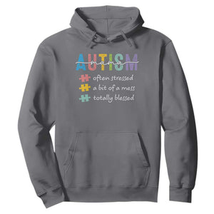 Blessed Autism Mama Hoodie Often Stressed A Bit of A Mess Totally Blessed TS10 Charcoal Print Your Wear