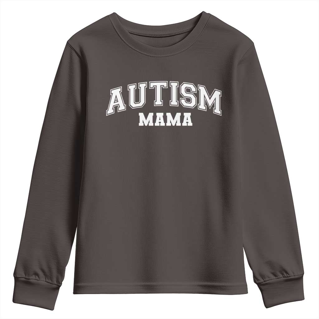 Autism Mama Youth Sweatshirt Autistic Mom Blessed TS10 Dark Chocolate Print Your Wear