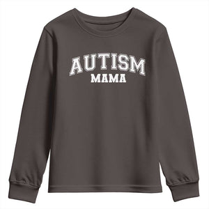 Autism Mama Youth Sweatshirt Autistic Mom Blessed TS10 Dark Chocolate Print Your Wear