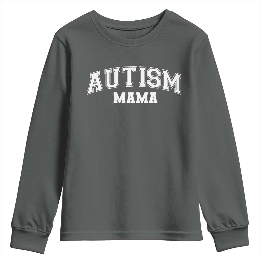 Autism Mama Youth Sweatshirt Autistic Mom Blessed TS10 Dark Heather Print Your Wear