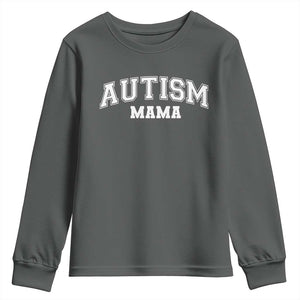 Autism Mama Youth Sweatshirt Autistic Mom Blessed TS10 Dark Heather Print Your Wear