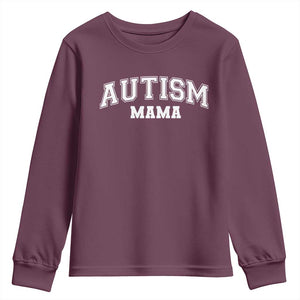 Autism Mama Youth Sweatshirt Autistic Mom Blessed TS10 Maroon Print Your Wear