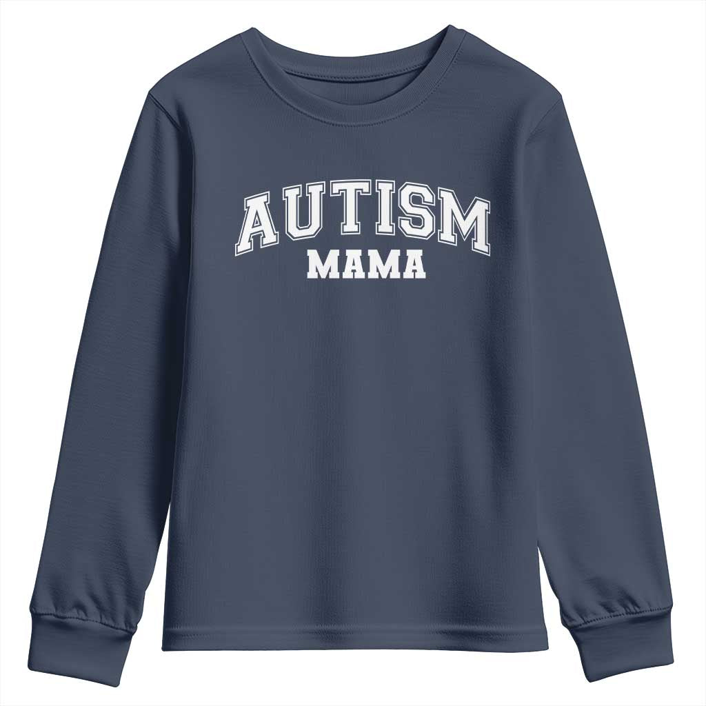 Autism Mama Youth Sweatshirt Autistic Mom Blessed TS10 Navy Print Your Wear