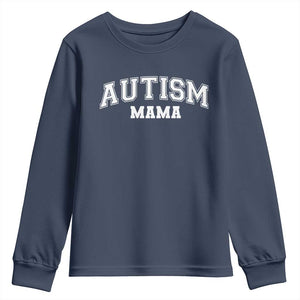 Autism Mama Youth Sweatshirt Autistic Mom Blessed TS10 Navy Print Your Wear