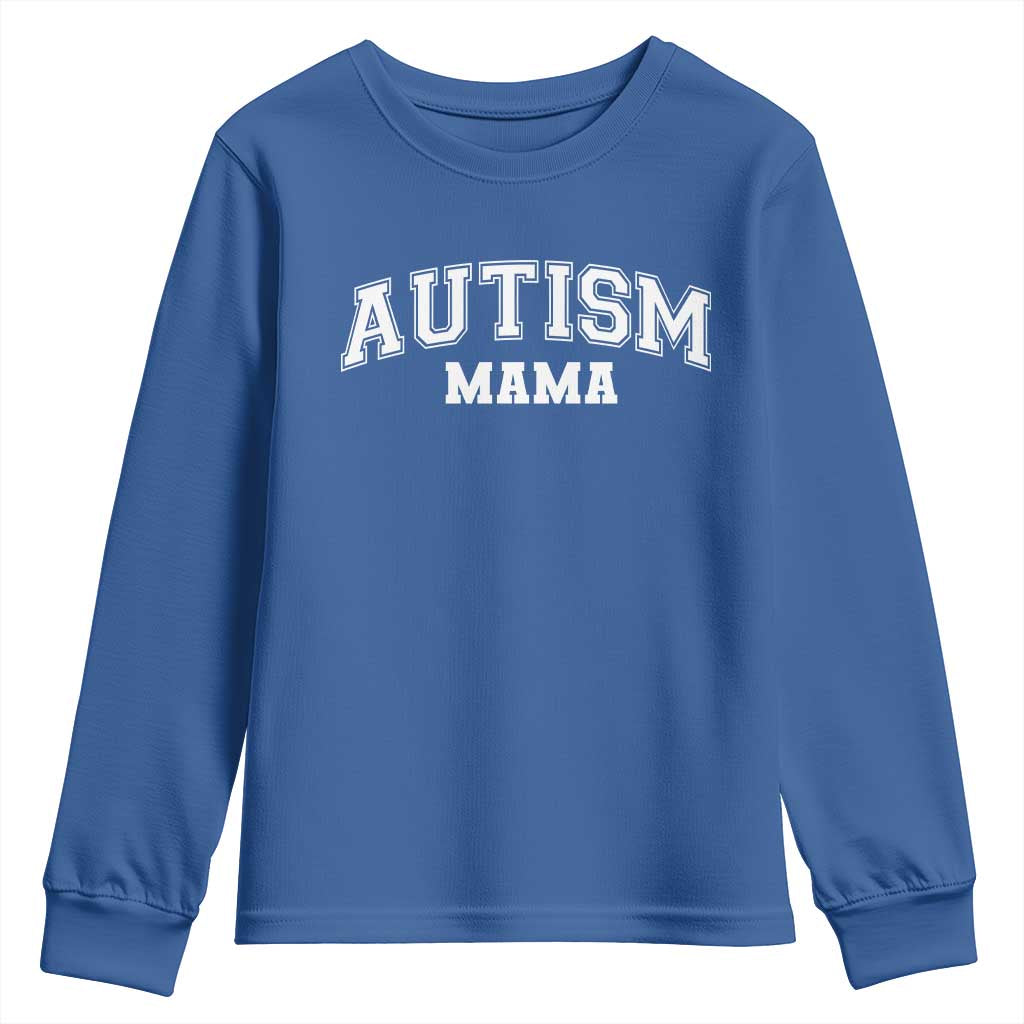 Autism Mama Youth Sweatshirt Autistic Mom Blessed TS10 Royal Blue Print Your Wear