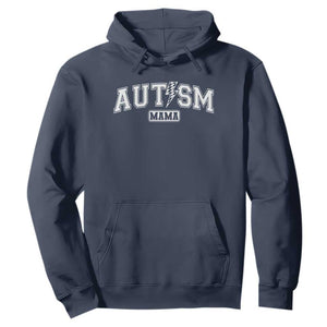 Autism Mama Lightning Bolt Checkered Hoodie Autistic Mom Blessed TS10 Navy Print Your Wear