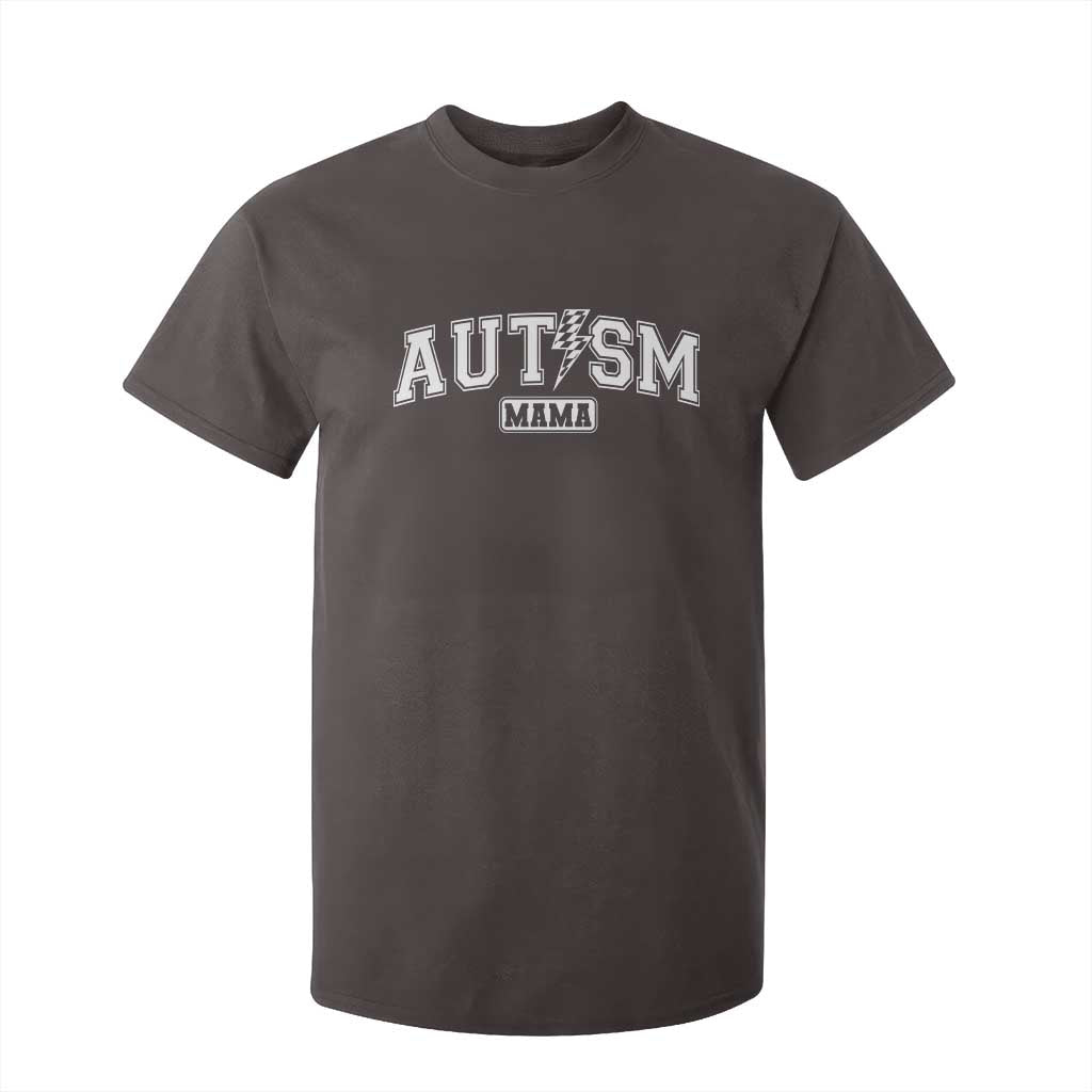 Autism Mama Lightning Bolt Checkered T Shirt For Kid Autistic Mom Blessed TS10 Dark Chocolate Print Your Wear
