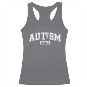 Autism Mama Lightning Bolt Checkered Racerback Tank Top Autistic Mom Blessed TS10 Charcoal Print Your Wear