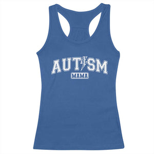 Autism Mama Lightning Bolt Checkered Racerback Tank Top Autistic Mom Blessed TS10 Royal Blue Print Your Wear