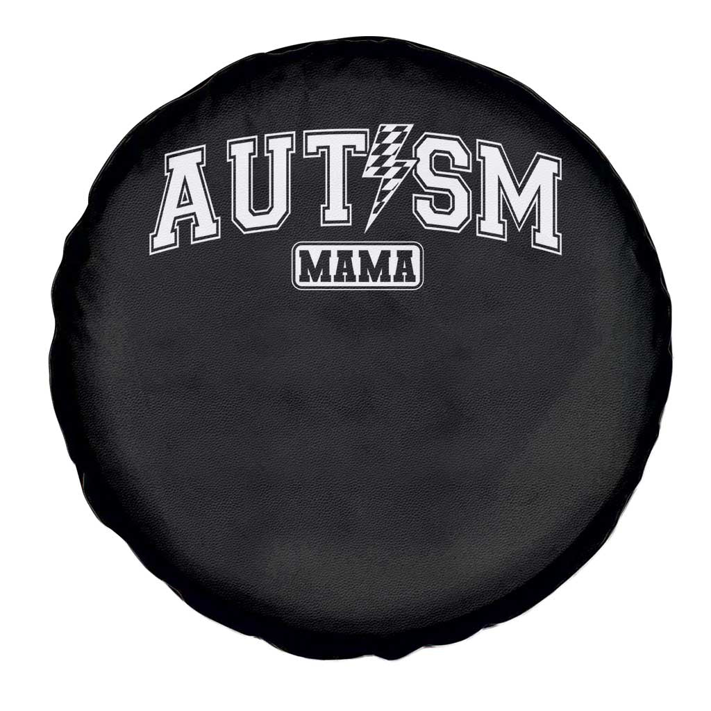 Autism Mama Lightning Bolt Checkered Spare Tire Cover Autistic Mom Blessed TS10 Print Your Wear