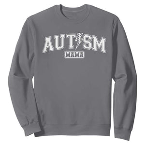 Autism Mama Lightning Bolt Checkered Sweatshirt Autistic Mom Blessed TS10 Charcoal Print Your Wear