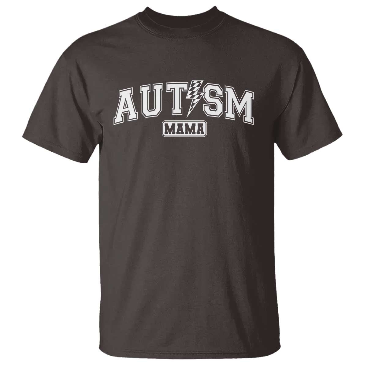 Autism Mama Lightning Bolt Checkered T Shirt Autistic Mom Blessed TS10 Dark Chocolate Print Your Wear