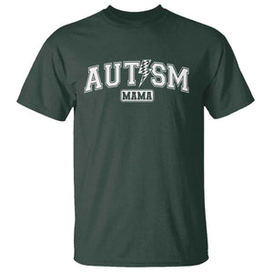 Autism Mama Lightning Bolt Checkered T Shirt Autistic Mom Blessed TS10 Dark Forest Green Print Your Wear