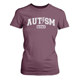 Autism Mama Lightning Bolt Checkered T Shirt For Women Autistic Mom Blessed TS10 Maroon Print Your Wear