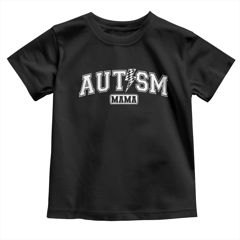 Autism Mama Lightning Bolt Checkered Toddler T Shirt Autistic Mom Blessed TS10 Black Print Your Wear