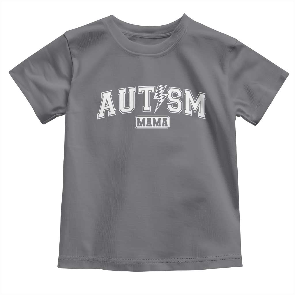 Autism Mama Lightning Bolt Checkered Toddler T Shirt Autistic Mom Blessed TS10 Charcoal Print Your Wear
