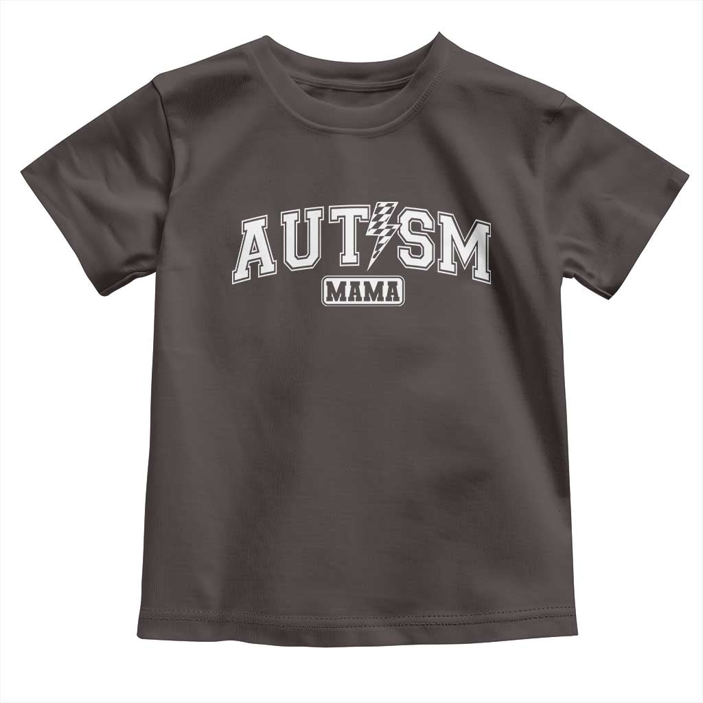 Autism Mama Lightning Bolt Checkered Toddler T Shirt Autistic Mom Blessed TS10 Dark Chocolate Print Your Wear