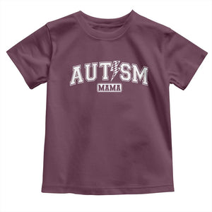 Autism Mama Lightning Bolt Checkered Toddler T Shirt Autistic Mom Blessed TS10 Maroon Print Your Wear