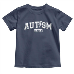 Autism Mama Lightning Bolt Checkered Toddler T Shirt Autistic Mom Blessed TS10 Navy Print Your Wear