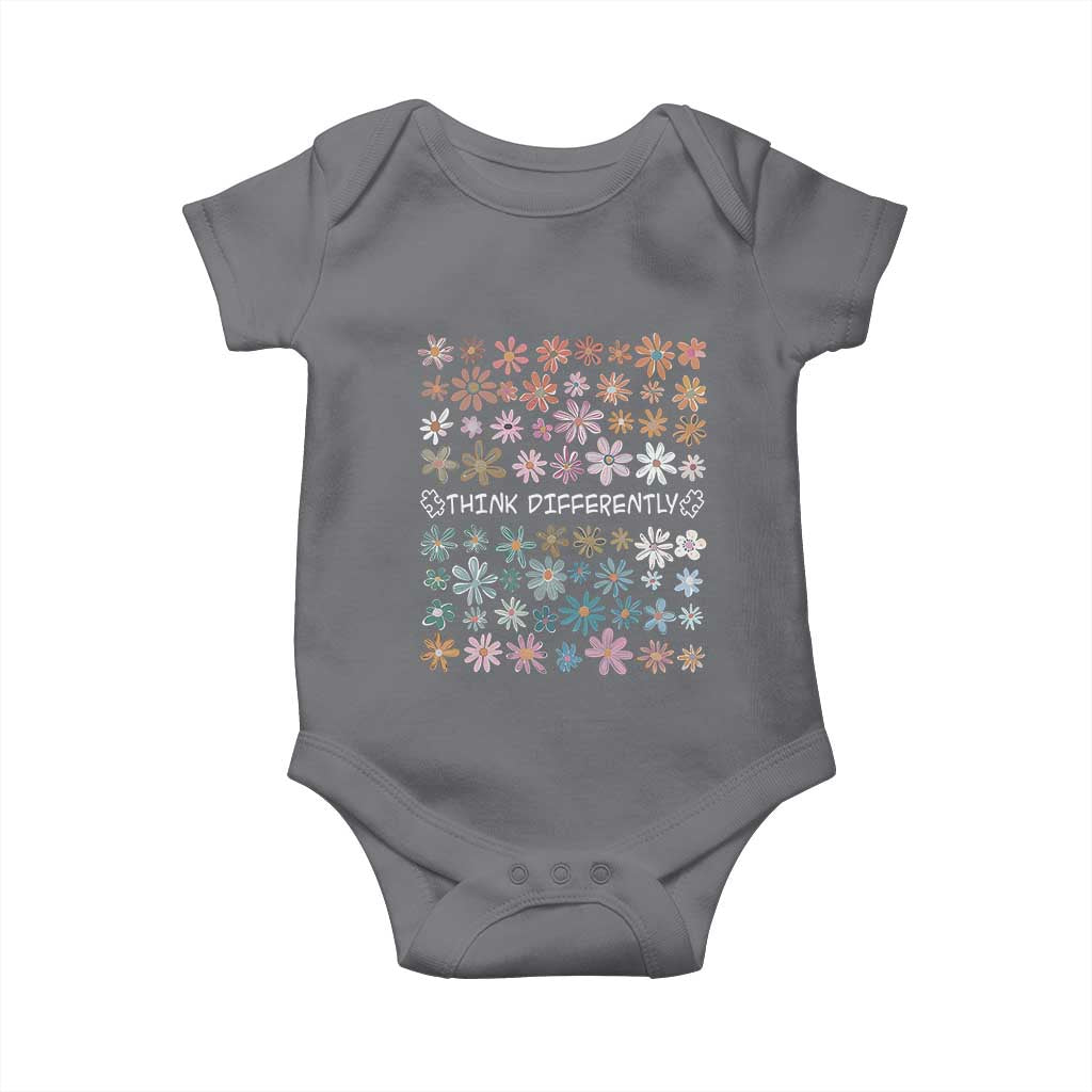 Autism Awareness Baby Onesie Think Differently Neurodiversity Sped Teacher TS10 Charcoal Print Your Wear
