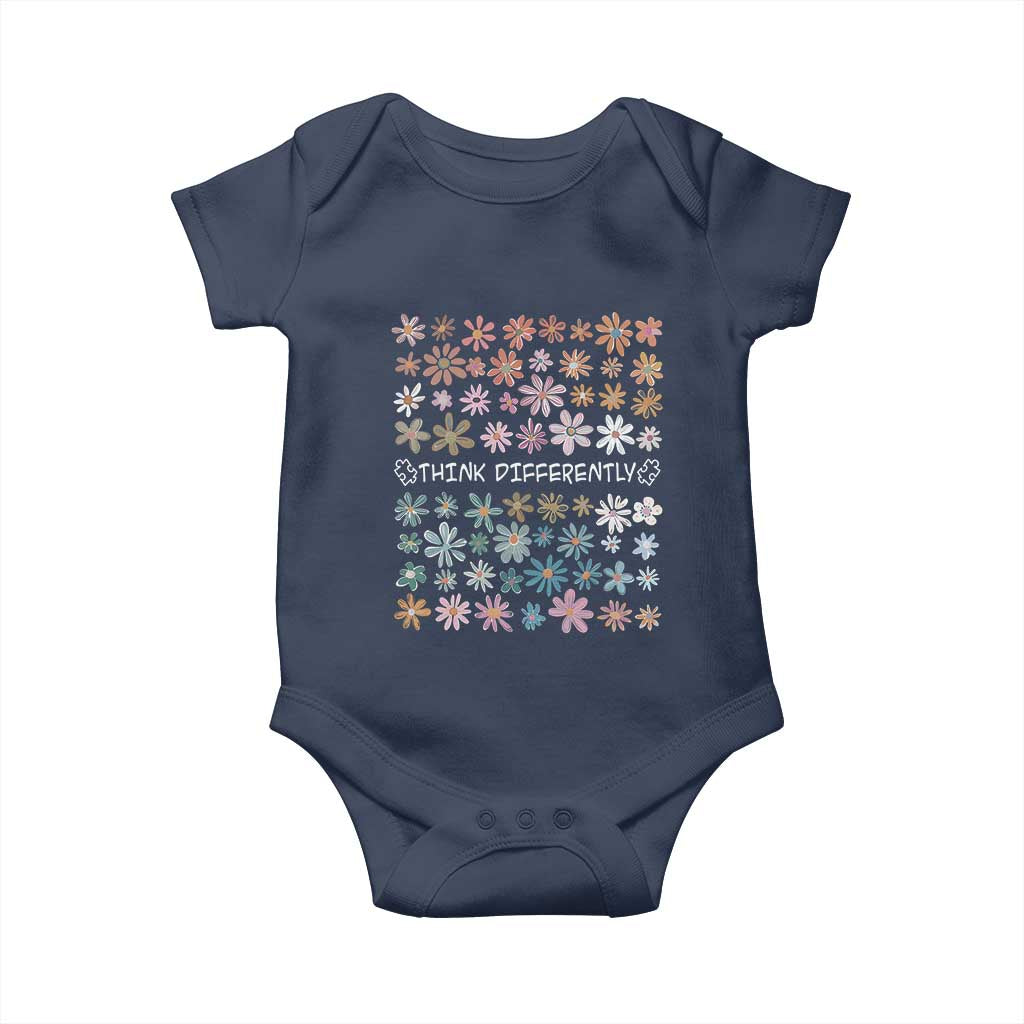 Autism Awareness Baby Onesie Think Differently Neurodiversity Sped Teacher TS10 Navy Print Your Wear