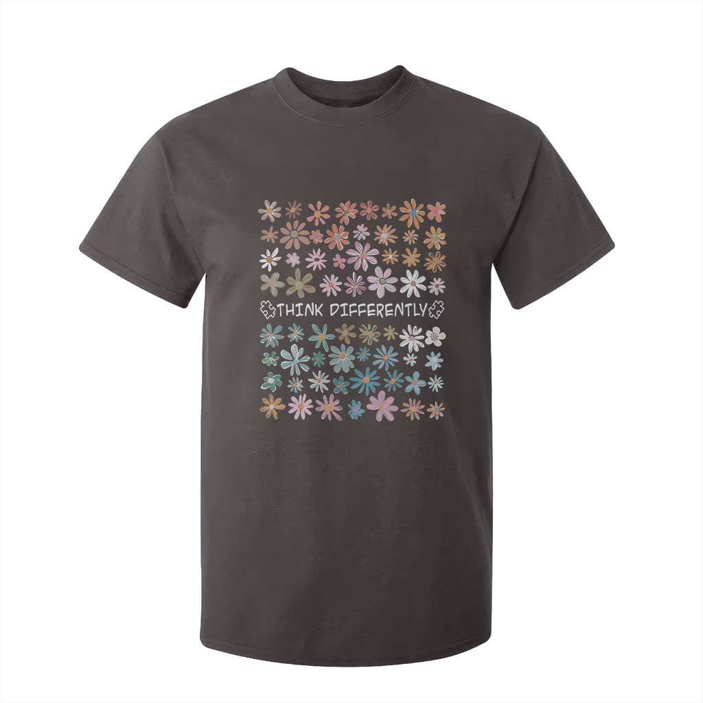 Autism Awareness T Shirt For Kid Think Differently Neurodiversity Sped Teacher TS10 Dark Chocolate Print Your Wear