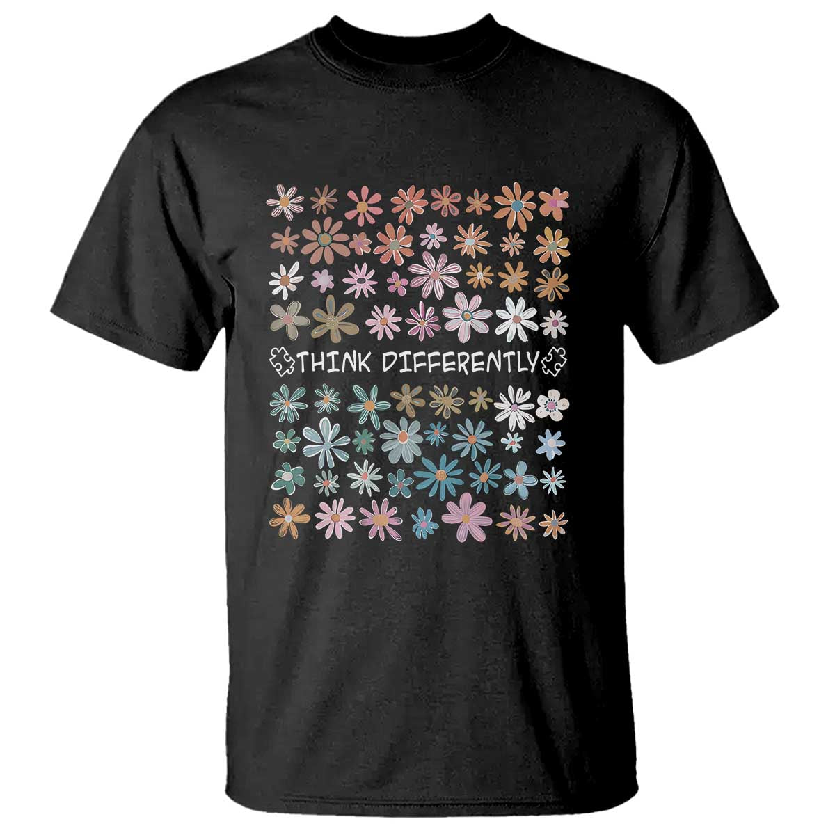 Autism Awareness T Shirt Think Differently Neurodiversity Sped Teacher TS10 Black Print Your Wear