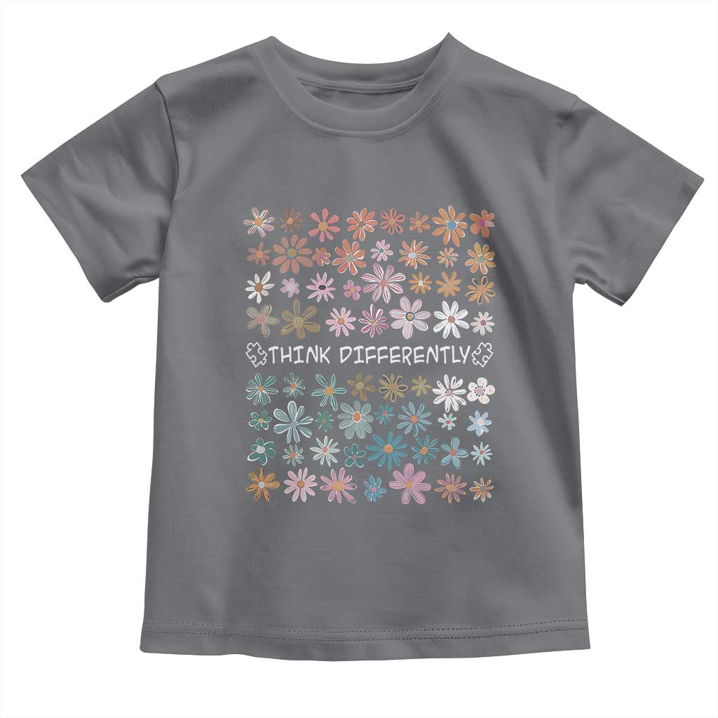 Autism Awareness Toddler T Shirt Think Differently Neurodiversity Sped Teacher TS10 Charcoal Print Your Wear