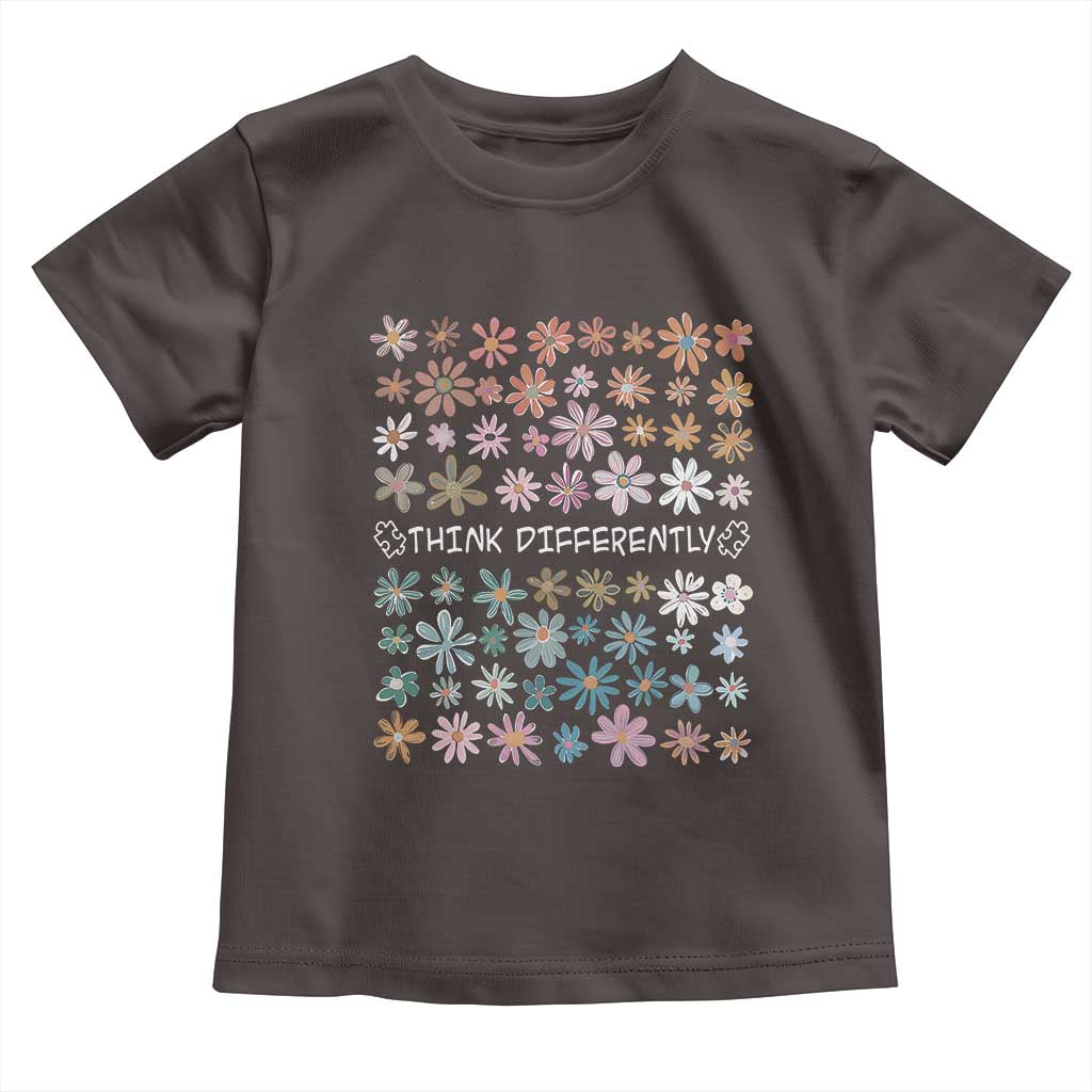 Autism Awareness Toddler T Shirt Think Differently Neurodiversity Sped Teacher TS10 Dark Chocolate Print Your Wear