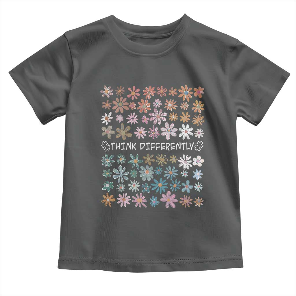 Autism Awareness Toddler T Shirt Think Differently Neurodiversity Sped Teacher TS10 Dark Heather Print Your Wear