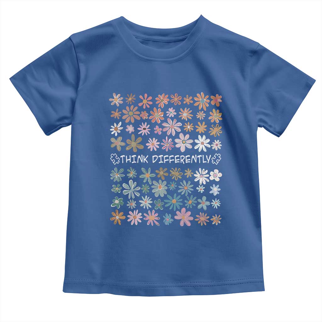 Autism Awareness Toddler T Shirt Think Differently Neurodiversity Sped Teacher TS10 Royal Blue Print Your Wear