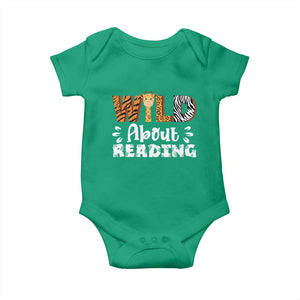 Wild About Reading Baby Onesie Cute Animal Print Reading Lover Kids Teachers TS10 Irish Green Print Your Wear