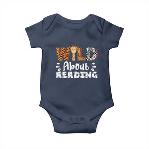 Wild About Reading Baby Onesie Cute Animal Print Reading Lover Kids Teachers TS10 Navy Print Your Wear