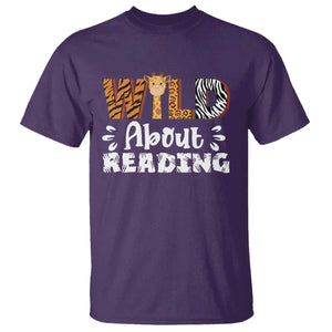 Wild About Reading T Shirt Cute Animal Print Reading Lover Kids Teachers TS10 Purple Print Your Wear