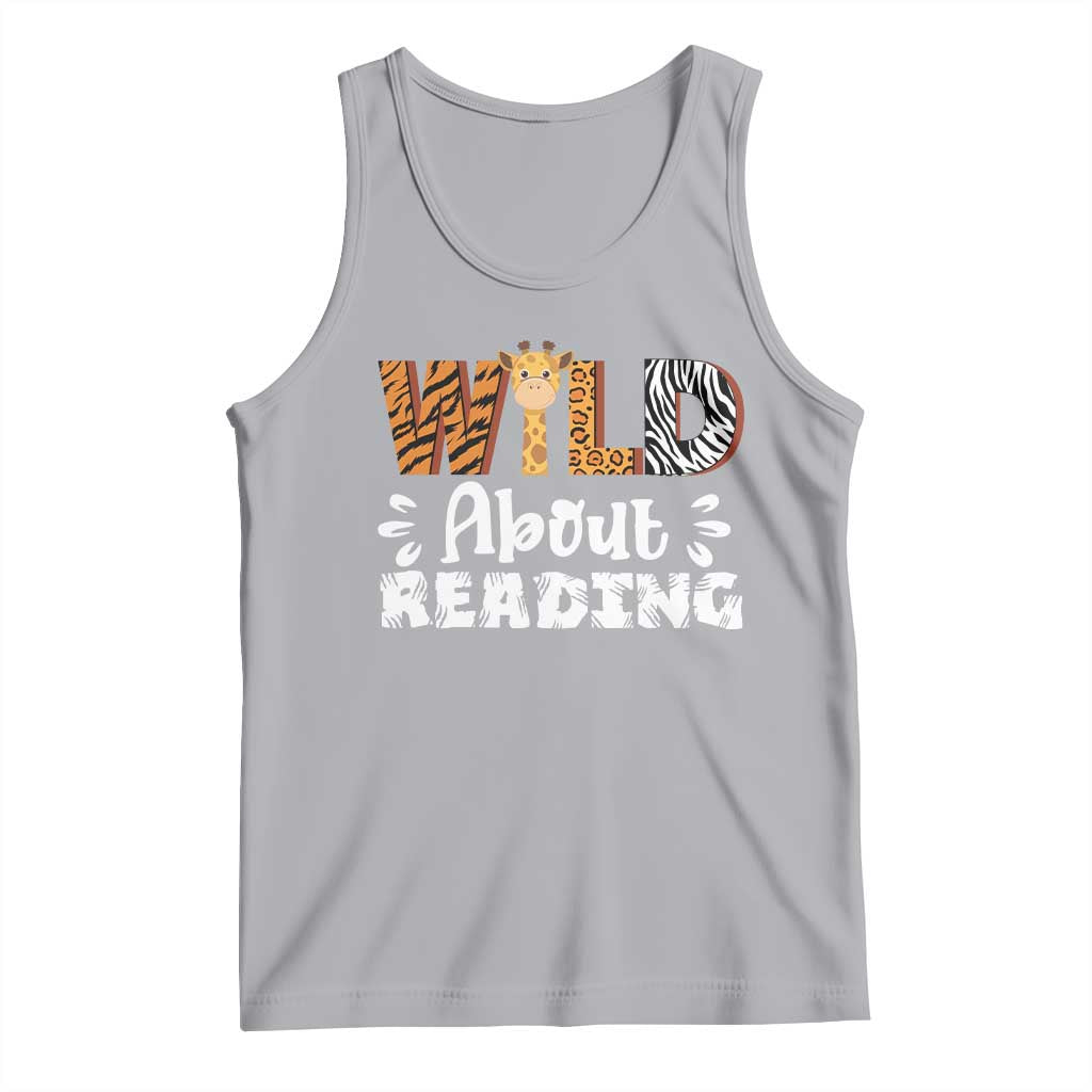 Wild About Reading Tank Top Cute Animal Print Reading Lover Kids Teachers TS10 Athletic Heather Print Your Wear