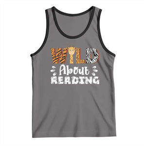 Wild About Reading Tank Top Cute Animal Print Reading Lover Kids Teachers TS10 Deep Heather Black Print Your Wear