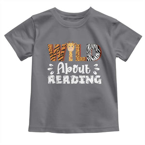 Wild About Reading Toddler T Shirt Cute Animal Print Reading Lover Kids Teachers TS10 Charcoal Print Your Wear