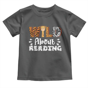Wild About Reading Toddler T Shirt Cute Animal Print Reading Lover Kids Teachers TS10 Dark Heather Print Your Wear