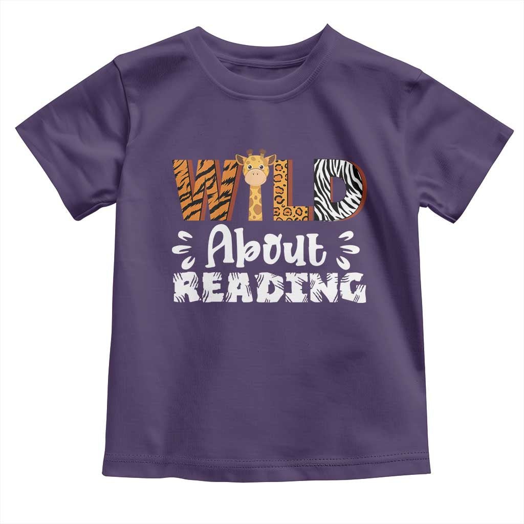 Wild About Reading Toddler T Shirt Cute Animal Print Reading Lover Kids Teachers TS10 Purple Print Your Wear