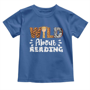 Wild About Reading Toddler T Shirt Cute Animal Print Reading Lover Kids Teachers TS10 Royal Blue Print Your Wear